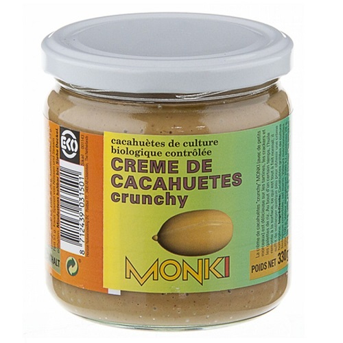 CREMA CACAHUETE CRUNCHY BIO 330gr-MONKI 