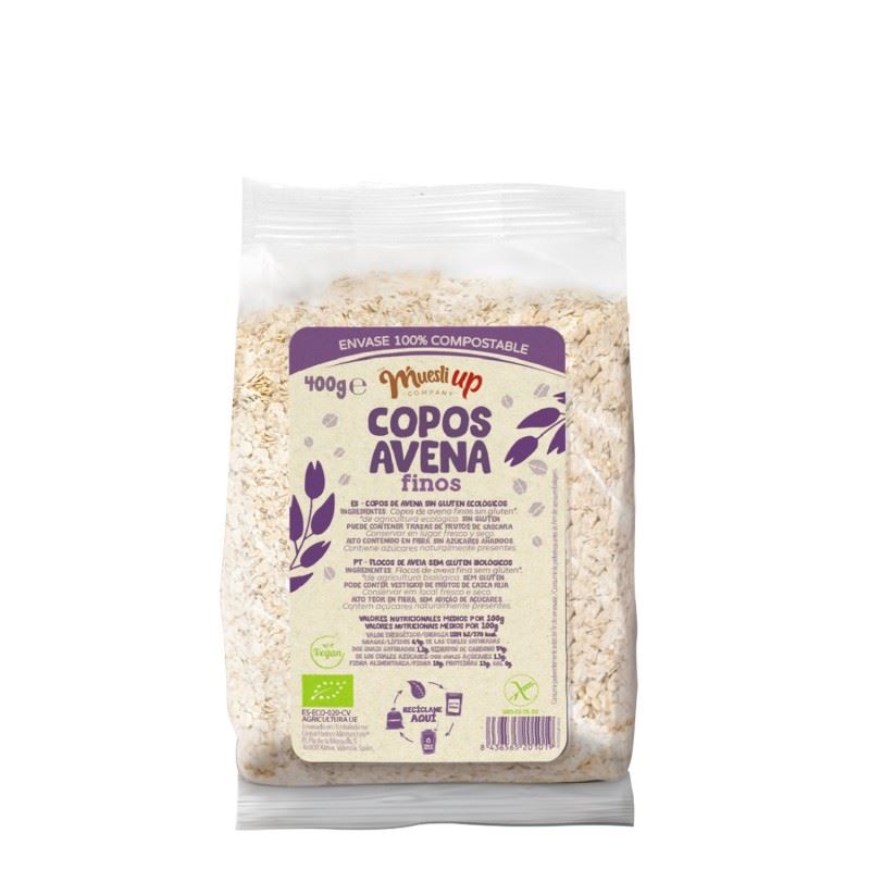 COPOS AVENA FINOS S/G BIO 400gr (U/C 6)-MUESLI UP 