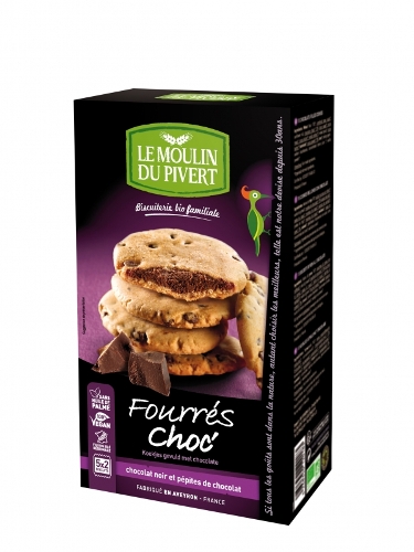 COOKIES RELLENAS DE CHOCOLATE BIO 175gr (U/C 12)-LE MOULIN 