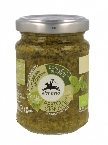 PESTO GENOVÉS CON ALBAHACA BIO 130gr (U/C 6)-ALCE NERO