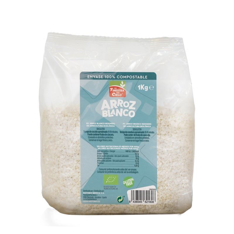 ARROZ REDONDO BLANCO S/G BIO 1kg (U/C6)-LA FINESTRA