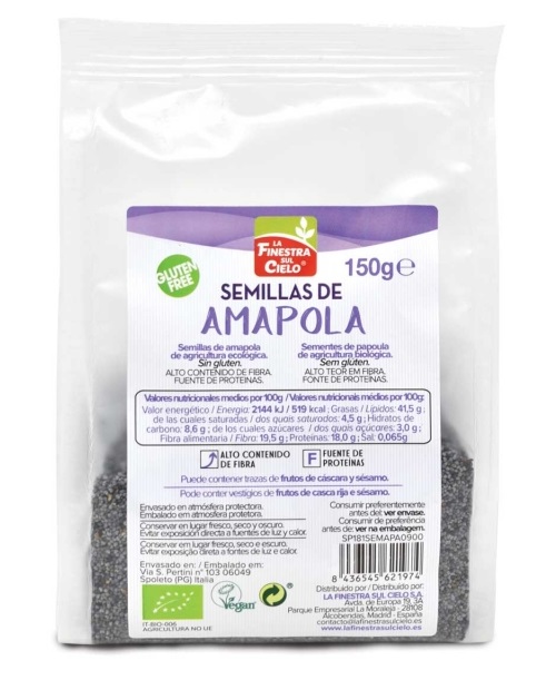 SEMILLA AMAPOLA BIO 150gr (U/C 6)-LA FINESTRA